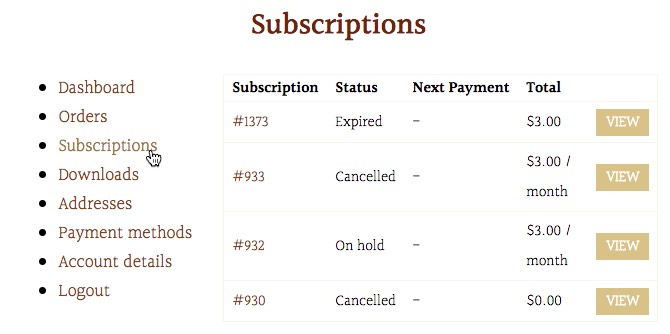 view subscriptions